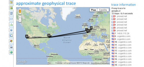 VISUAL TRACERT (capture d’écran), http://www.yougetsignal.com/tools/visual-tracert/